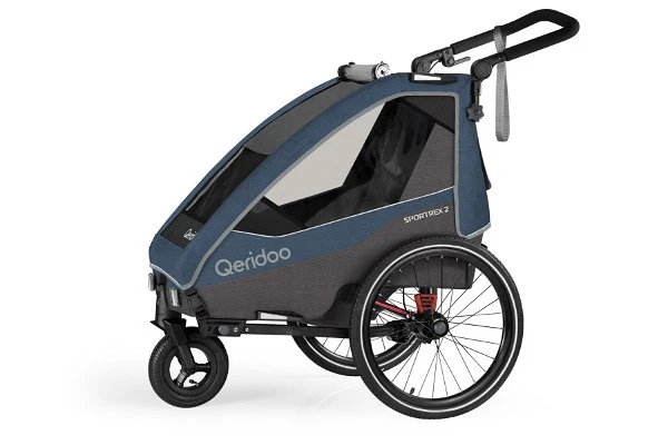 Qeridoo Sportrex 2 Fahrradanhänger Jeans Blue 2023 Limitiertes Design 1 Qeridoo Sportrex 2 Fahrradanhänger Jeans Blue 2023 Limitiertes Design