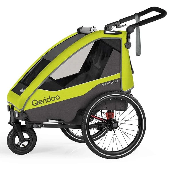 Qeridoo Sportrex 2 Fahrradanhänger Lime Green 2023 Limitiertes Design 2 Qeridoo Sportrex 2 Fahrradanhänger Lime Green 2023 Limitiertes Design – Bild 2