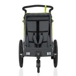 Qeridoo Qupa1 Lime Fahrradanhänger 360-Grad-Buggyrad Und Deichsel 2023 -Günstiges CYBEX || Britax || VOX Geschäft 004 qupa1 2023 lime frontopen