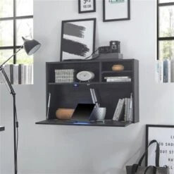 Mäusbacher Office Plus Sekretär / Hängeschrank Flamed Wood Black