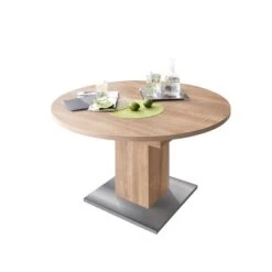 Mäusbacher Esstisch Rund 120-160 Cm Eiche Sägerau | Ausziehbar