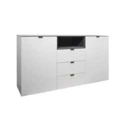 Mäusbacher Micelli Sideboard 23 Weiß Anthrazit Matt Lackiert | Zum Toppreis