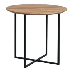 HomeTrends4You Couchtisch Keno 2 Wildeiche Massiv | Gestell Metall Schwarz