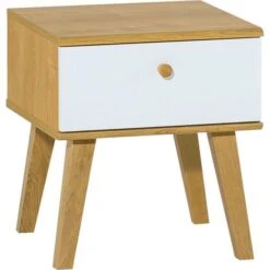 VOX Nature Nachttisch Weiß / Eiche