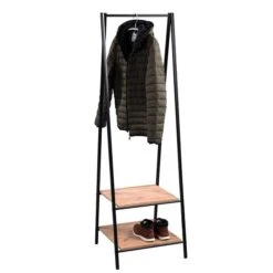 HomeTrends4You Garderobe Max MDF Dekor Artisaneiche | Metall Schwarz