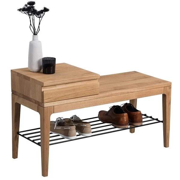 HomeTrends4You Garderobenbank Ellmau Wildeiche Massiv Geölt 1 HomeTrends4You Garderobenbank Ellmau Wildeiche Massiv Geölt