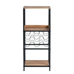 HomeTrends4You Flaschenregal Burgund Dekor Eiche Braun