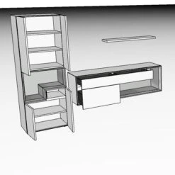 Hülsta Tetrim Wohnwand 1 - Lack-Ausführung Vitrine, Sideboard & Wandbord -Günstiges CYBEX || Britax || VOX Geschäft 980003