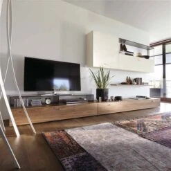 Now! No.14 By Hülsta Kombination 14 171x350x52 Kernnussbaum/Lack-weiß/Lack-Hochglanz-weiß