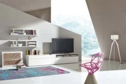 Now! By Hülsta Easy Wohnwand Lack-hellgrau 162x334x45 Mit Media-Lowboard - 4-teilig