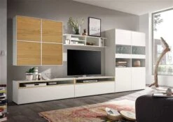 Now! By Hülsta Easy Wohnwand Natureiche 181x384x45 Mit Media-Lowboard - 9-teilig