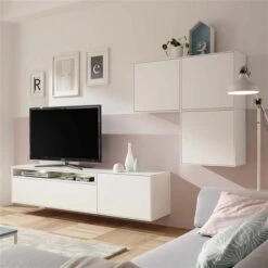 Now! By Hülsta Easy Wohnwand Reinweiß 179x268x44 5-teilig Mit Media-Lowboard