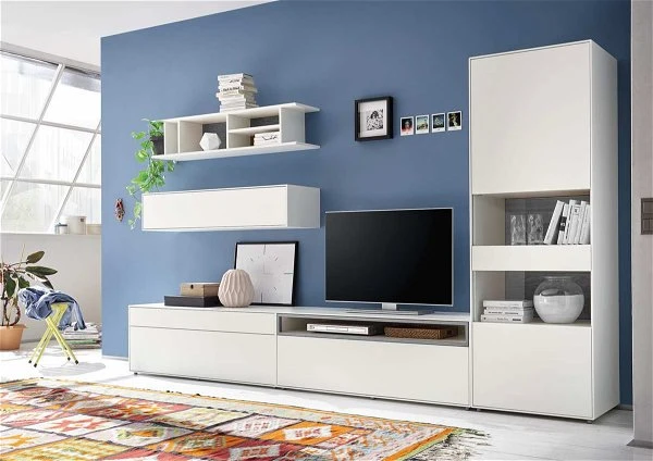 Now! By Hülsta Easy Wohnwand Lack-hellgrau 181x320x45 Mit Media-Lowboard - 5-teilig 1 Now! By Hülsta Easy Wohnwand Lack-hellgrau 181x320x45 Mit Media-Lowboard - 5-teilig