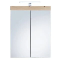 Trendteam Amanda Spiegelschrank 60x77x17 Cm Asteiche / Asteiche | Inkl. Beleuchtung
