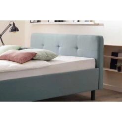 Meise Möbel Amelie Polsterbett Stoffbezug Eisblau Holzfuß Graphit 180 X 200 Cm -Günstiges CYBEX || Britax || VOX Geschäft amelie saw graphit kt 2