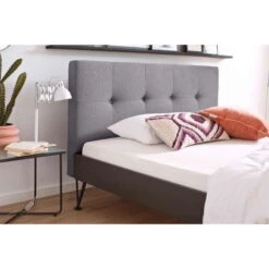 Meise Möbel Boston Metallbett Hellgrau 180 X 200 Füße Wählbar Kopfteil Gesteppt -Günstiges CYBEX || Britax || VOX Geschäft boston kt 2 4 punkt sawana 21 hellgrau speiche detail kt 140x200 cm 6508 20 fein 2