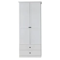 Trendteam Baxter Garderobenschrank Weiß Dekor | Mit Kleiderstange