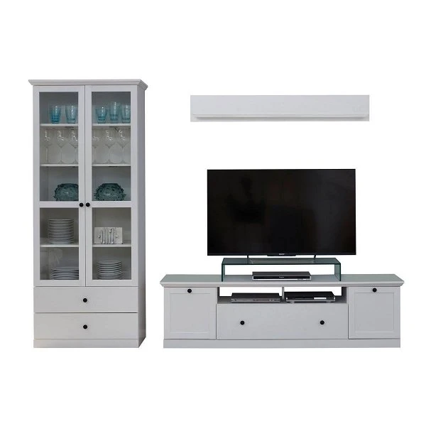 Trendteam Baxter Anbauwand 3-teilig Weiß Dekor | Breit Hoch 1 Trendteam Baxter Anbauwand 3-teilig Weiß Dekor | Breit Hoch