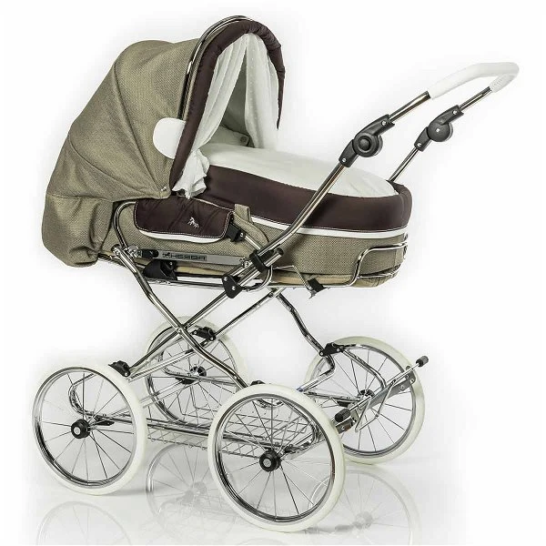 HESBA Condor Coupe Kinderwagen Außen 283 Innen 185 Teilleder Räder Weiß 30 Cm, Ledergriff Weiß 1 HESBA Condor Coupe Kinderwagen Außen 283 Innen 185 Teilleder Räder Weiß 30 Cm, Ledergriff Weiß