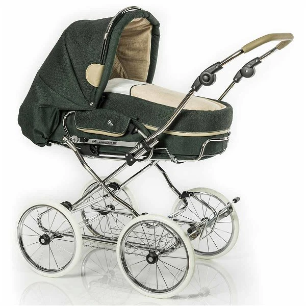 HESBA Condor Coupe Kinderwagen Außen 682 Innen 230 Teilleder Räder Weiß 30 Cm, Ledergriff Greige 1 HESBA Condor Coupe Kinderwagen Außen 682 Innen 230 Teilleder Räder Weiß 30 Cm, Ledergriff Greige