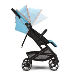 CYBEX Beezy Buggy Beach Blue - Gestell Black -Günstiges CYBEX || Britax || VOX Geschäft cyb 22 int y270 beezy blk bebl canopy steps