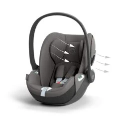 CYBEX Cloud T I-Size Mirage Grey Babyschale -Günstiges CYBEX || Britax || VOX Geschäft cyb 23 eu y045 cloudt migr airventilation print medium