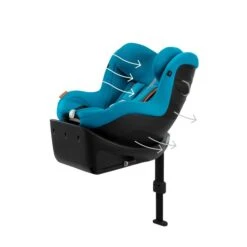 CYBEX Sirona Gi I-Size Plus Beach Blue Ab Geburt Bis 105 Cm (ca. 4 Jahre) -Günstiges CYBEX || Britax || VOX Geschäft cyb 23 eu y045 sironagi plus bebl airventilation print medium