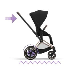 CYBEX E-PRIAM Kinderwagen Peach Pink Gestell Wählbar New Generation -Günstiges CYBEX || Britax || VOX Geschäft cyb 23 int y270 e priam rogo sebl unevensurface print medium 2 1 1 1
