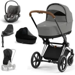 CYBEX PRIAM Kinderwagen Mirage Grey Bundle New Generation Inkl. 7 Zubehörartikel