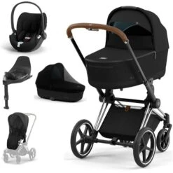 CYBEX PRIAM Kinderwagen Sepia Black Bundle New Generation Inkl. 7 Zubehörartikel
