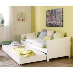 Relita NINA Einzelbett Buche Massiv Weiß 90 X 200 Cm, Inkl. Ausziehbett -Günstiges CYBEX || Britax || VOX Geschäft eb nina weiss 2 gr 1