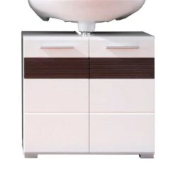 Trendteam Mezzo Waschbeckenunterschrank Weiß / Melinga Dark Oak