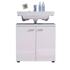 Trendteam Nightlife Waschbeckenunterschrank Weiß Hochglanz / Weiß