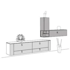 Hülsta Gentis Wohnwand 5 - Akzent Naturstamm - Breite 369,6 Cm -Günstiges CYBEX || Britax || VOX Geschäft gentis 5 strich