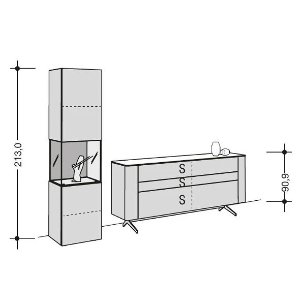 Hülsta Gentis Wohn-Kombi 7 - Akzent Naturstamm Inkl. LED-Beleuchtung Vitrine 3 Hülsta Gentis Wohn-Kombi 7 - Akzent Naturstamm Inkl. LED-Beleuchtung Vitrine – Bild 3