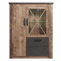 Trendteam Georgia Vitrine Halbhoch Tabak Eiche/Matera