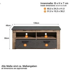 Trendteam Georgia TV-Unterteil Tabak Eiche/Matera -Günstiges CYBEX || Britax || VOX Geschäft georgia wo 1735 314 48 bema t freisteller