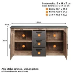 Trendteam Georgia Sideboard Tabak Eiche/Matera -Günstiges CYBEX || Britax || VOX Geschäft georgia wo 1735 873 48 bema t freisteller