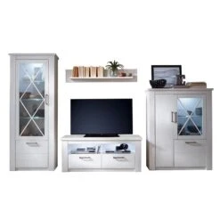 Trendteam Georgia Anbauwand Pinie Weiß