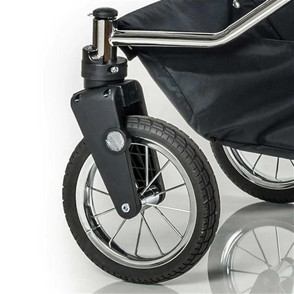 HESBA Corrado Kinderwagen 796/227 Teilleder Mit Schwenkbaren Vorderrädern Schwarz SW-SL 2/25 4 HESBA Corrado Kinderwagen 796/227 Teilleder Mit Schwenkbaren Vorderrädern Schwarz SW-SL 2/25 – Bild 4