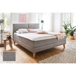 Meise Möbel Greta Boxspringbett 160 X 200 Cm Taupe Stoff - Inklusive Lieferung