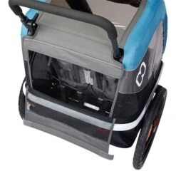 Hamax Avenida Twin Fahrradanhänger Petrol Blau Mit Federung - Inkl. Deichsel & Buggyrad -Günstiges CYBEX || Britax || VOX Geschäft ham400010 avenida petrolblue spacious storage 1