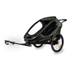 Hamax Outback Fahrradanhänger Grün/Schwarz Inkl. Deichsel & Buggyrad -Günstiges CYBEX || Britax || VOX Geschäft ham400062 outback green bicycle arm
