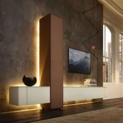 Hülsta Gentis Wohnwand 1 - Akzent Leder - Breite 299,2 Cm -Günstiges CYBEX || Britax || VOX Geschäft huelsta gentis leder 1