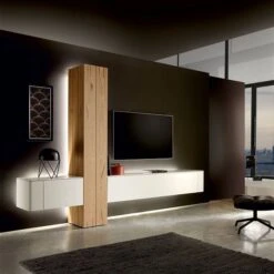 Hülsta Gentis Wohnwand 1 - Akzent Naturstamm - Breite 299,2 Cm -Günstiges CYBEX || Britax || VOX Geschäft huelsta gentis stamm