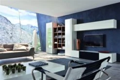 Hülsta Neo Wohnwand Groß Mit Regal Hochglanzlack Reinweiß