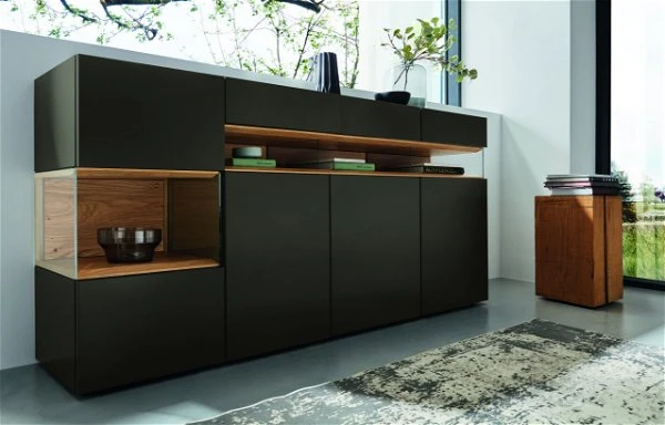 Hülsta Neo Sideboard 4 Schubladen Lack Grau 1 Hülsta Neo Sideboard 4 Schubladen Lack Grau
