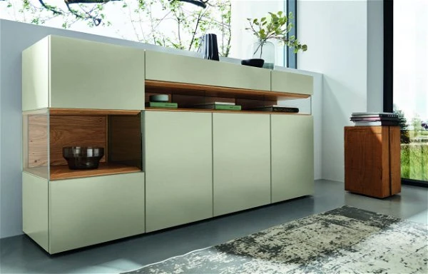 Hülsta Neo Sideboard 4 Schubladen Lack Seidengrau 1 Hülsta Neo Sideboard 4 Schubladen Lack Seidengrau