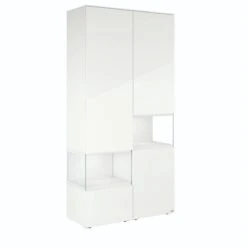 Hülsta Neo Wohnwand Vitrine 1 Schubkasten Und 3 Türen Hochglanzlack Reinweiß