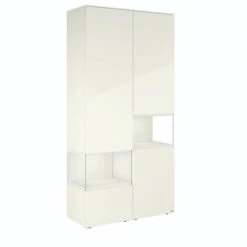 Hülsta Neo Wohnwand Vitrine 1 Schubkasten Und 3 Türen Hochglanzlack Weiß